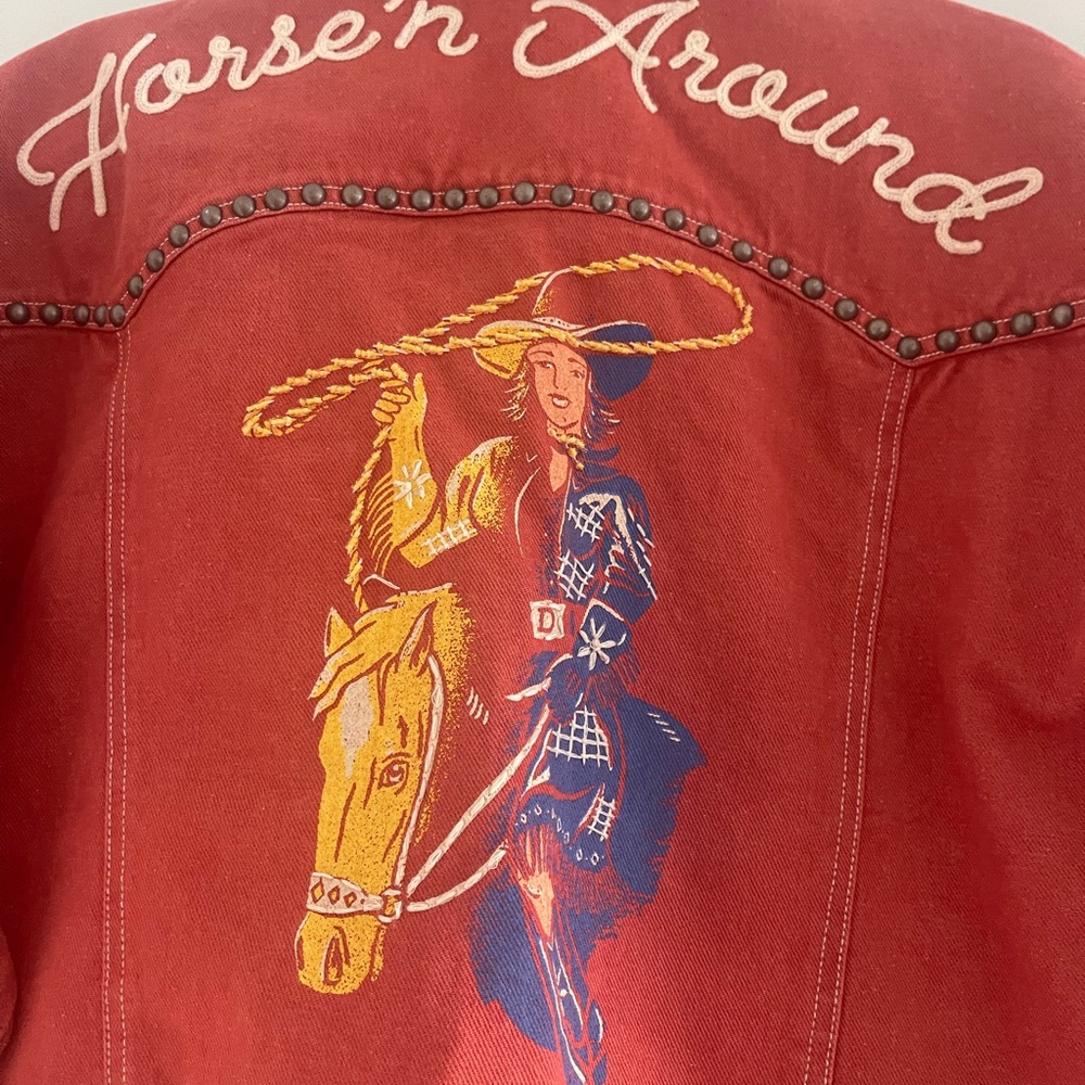 Double D Ranch Horse'n Around Red Studded Jacket - Picture 5 of 9